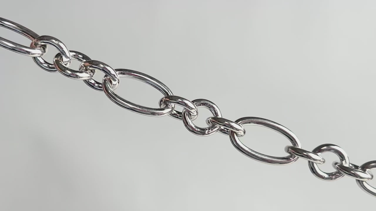 Sterling Silver 14.6mm Figaro Chain RIVA precision