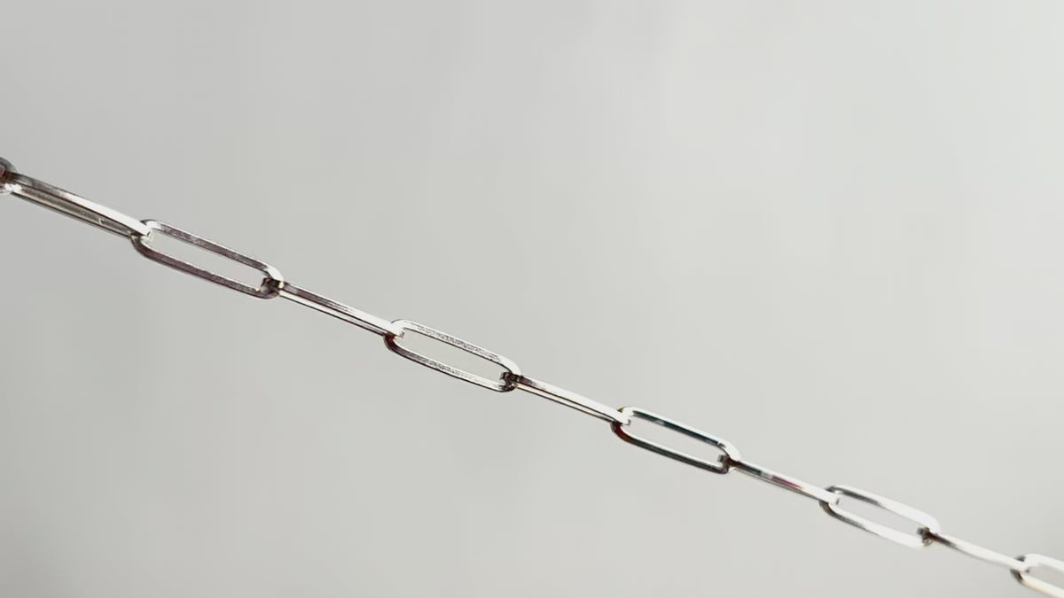 Sterling Silver 3.8mm Flat Elongated Sterling Silver Paper Clip Chain RIVA Precision 