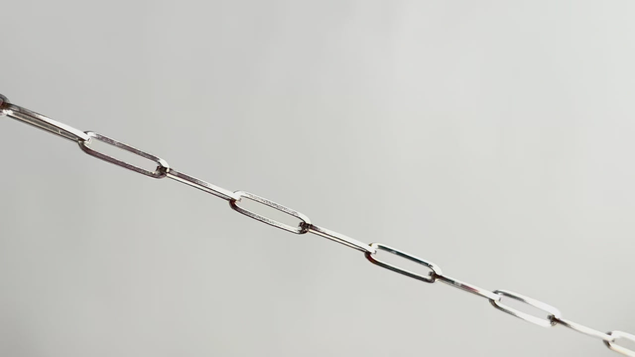 Sterling Silver 3.8mm Flat Elongated Sterling Silver Paper Clip Chain RIVA Precision 