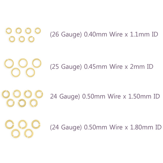 Round 14K gold Jump rings wholesale jewelry findings 