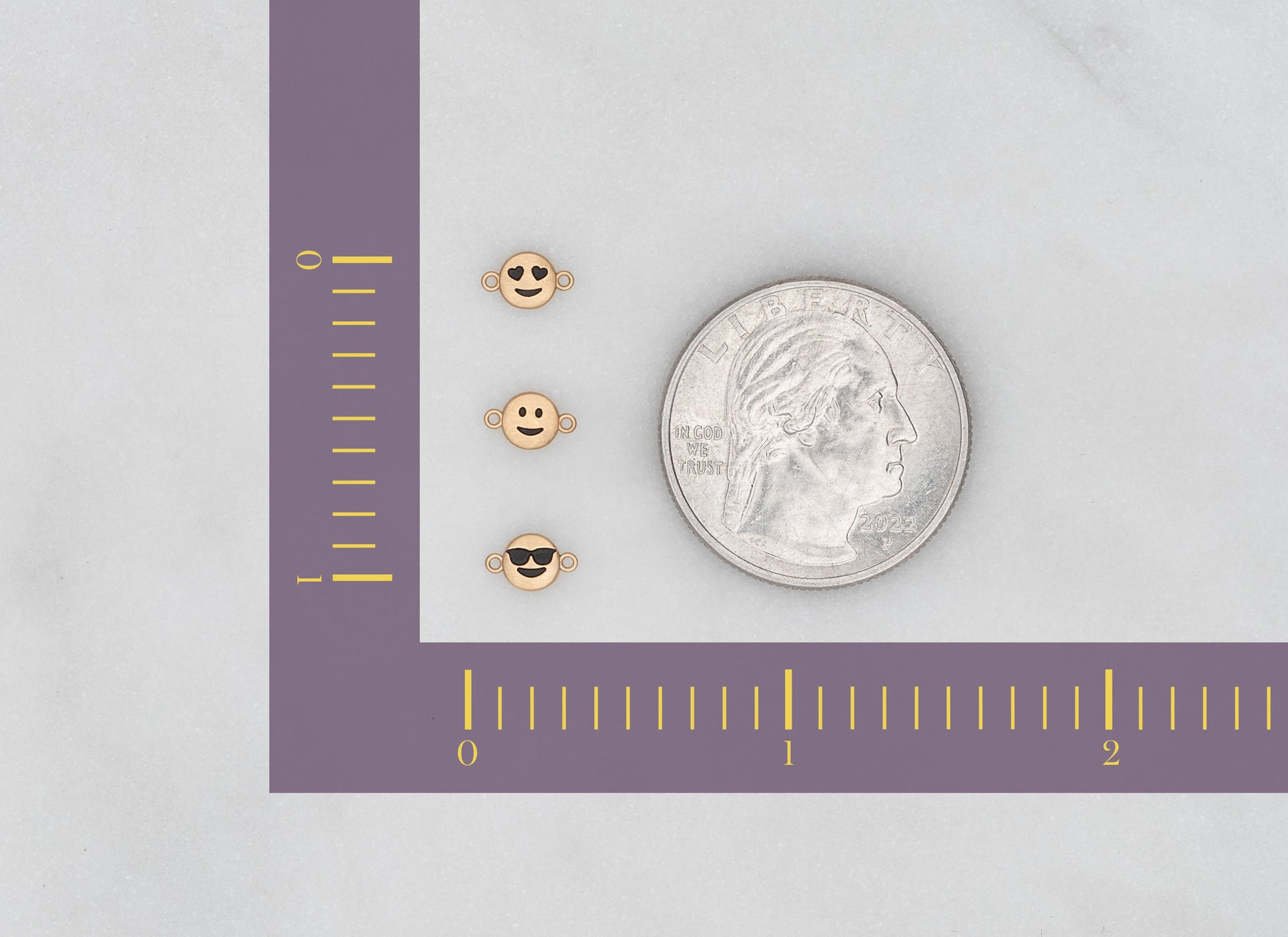 RIVA - 14K Gold Classic Round Emoji Connectors