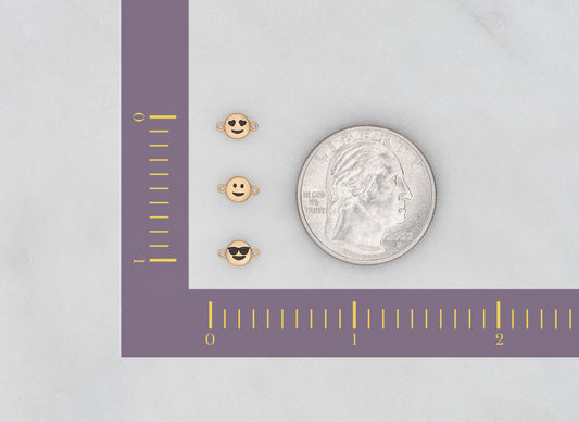 RIVA - 14K Gold Classic Round Emoji Connectors