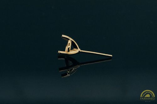Photo of 5.7mm Round 3-Prong Fairmined Gold Stud Earring Mounting from RIVA Precision