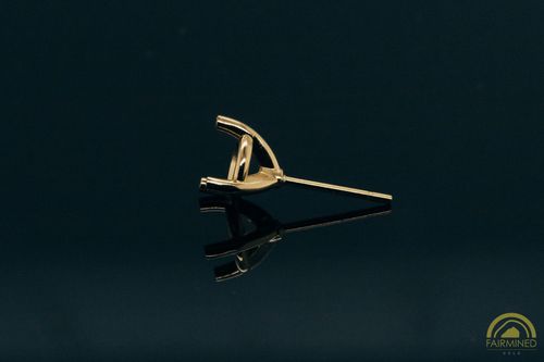 Photo of 6mm Round 3-Prong Fairmined Gold Stud Earring Mounting from RIVA Precision