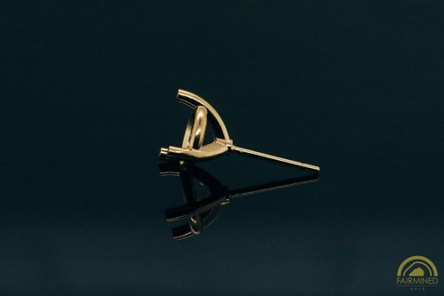 Photo of 7mm Round 3-Prong Fairmined Gold Stud Earring Mounting from RIVA Precision