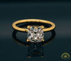 Photo of Cushion Diamond Solitaire Engagement Ring Mounting in Fairmined Yellow Gold from RIVA Precision