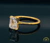 Alternate view of Emerald Cut Diamond Solitaire Engagement Ring Mounting in Fairmined Yellow Gold from RIVA Precision
