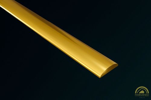 Rendering of 3.90mm x1.00mm Low-Dome/Half-Oval Wire in Fairmined Yellow Gold from RIVA Precision