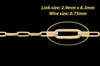 2.9mm Flat Paper Clip Chain in Fairmined Gold By the Inch