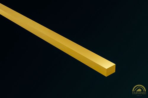 Rendering of 1.90mm x 1.40mm Rectangular Wire in Fairmined Yellow Gold from RIVA Precision