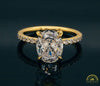 Photo of Oval Diamond Pavé Engagement Ring Semi-Mount in Fairmined Yellow Gold from RIVA Precision