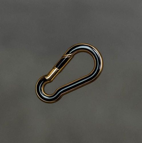 Carabiner-Shaped Invisible Clasp in yellow gold with black enamel, from RIVA Precision