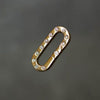 Elongated Flat Paper Clip Invisible Clasp in yellow gold with diamonds
