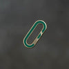 Elongated Flat Paper Clip Invisible Clasp with enamel and yellow gold from RIVA Precision