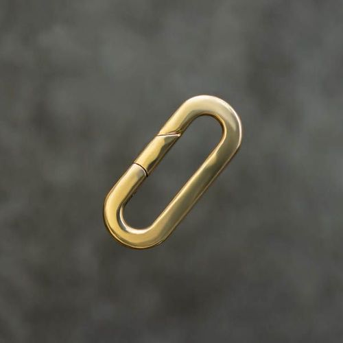 Elongated Flat Paper Clip Invisible Clasp in high polish yellow gold from RIVA Precision