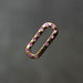 Elongated Flat Paper Clip Invisible Clasp in yellow gold with pink sapphires