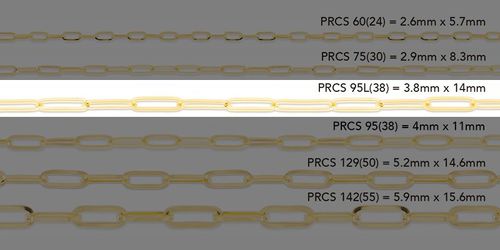 3.8mm Flat Elongated Paper Clip Chain By the Inch