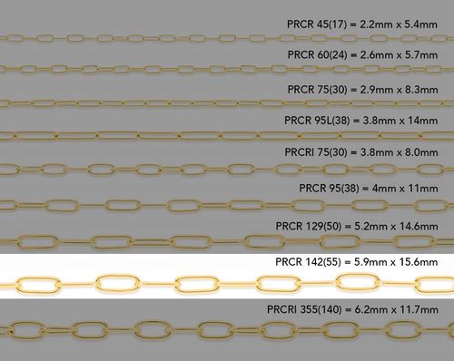 5.9mm Rounded Paper Clip Chain By the Inch