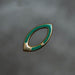 Marquise-Shaped Invisible Clasp in green enamel and yellow gold from RIVA Precision