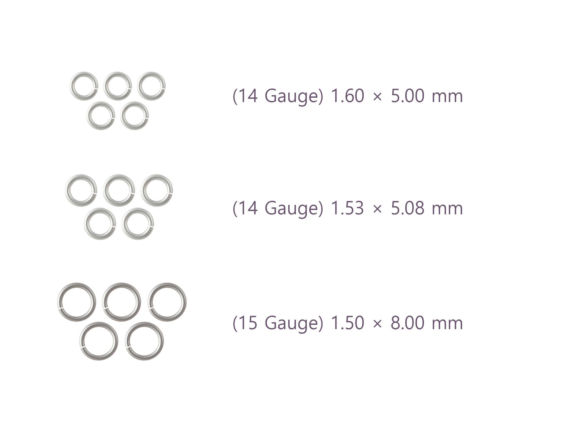 10-15 Gauge Sterling Silver Round Jump Rings Riva Precision