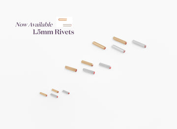 1.5mm rivets on a white background with text indicating availability.